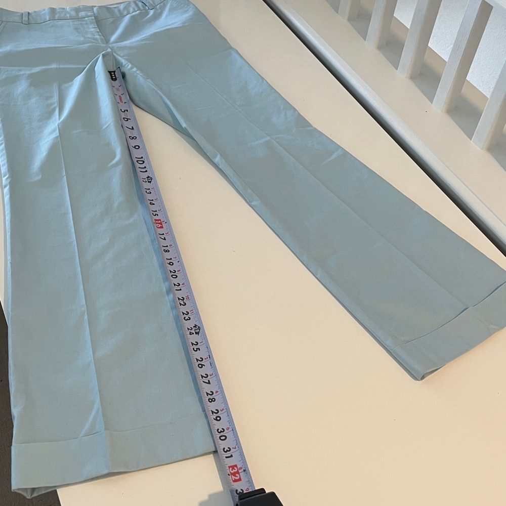 J. Crew Vintage Y2K Low Rise Wide-Leg Cuffed Pant Icy Pale Blue Size 8 - Picture 13 of 14